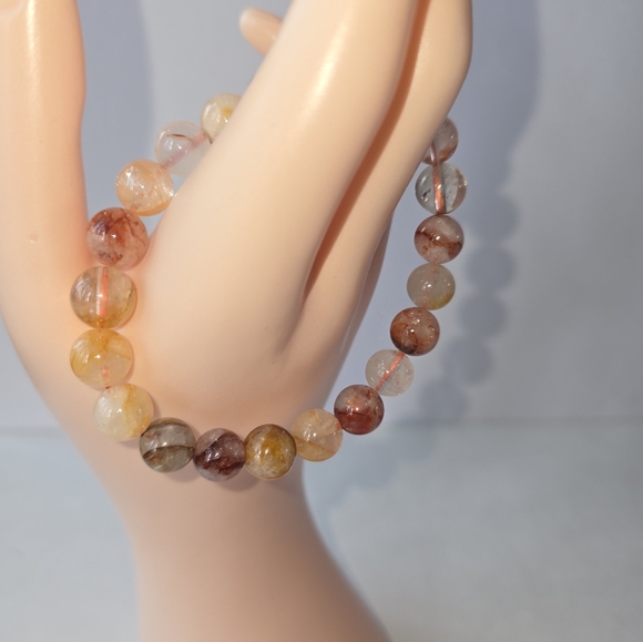 8mm Golden Healer Fire Quartz Mix Bracelet - Picture 4 of 9